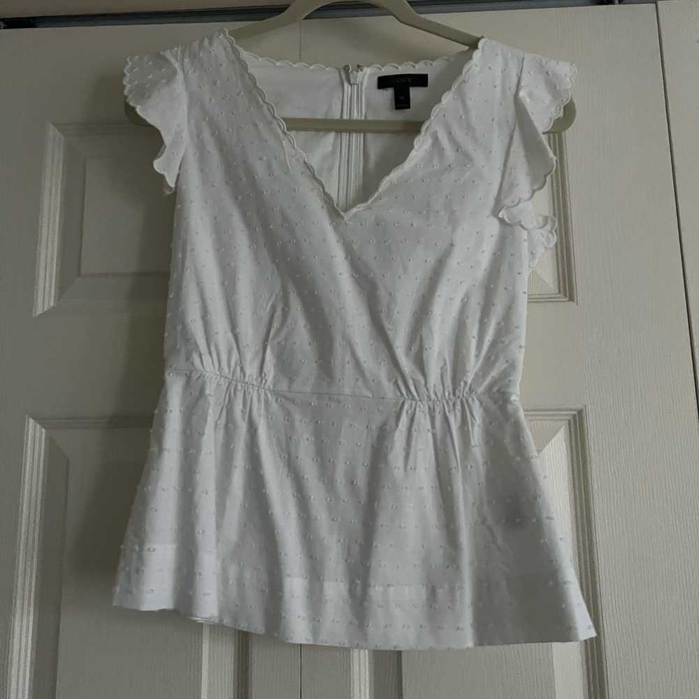 J.Crew Scalloped + Detailed Top